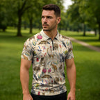 Australia Native Animals Zipper Polo Shirt Aussie Aboriginal Art Seamless Vibes - Aussie Hoodie