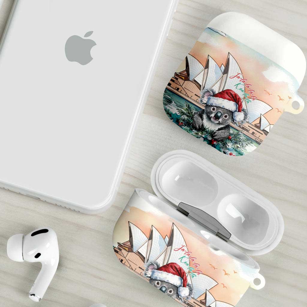 Australia Christmas AirPods Case Koala Santa Sydney Opera House Watercolor - Aussie Hoodie