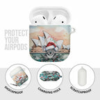 Australia Christmas AirPods Case Koala Santa Sydney Opera House Watercolor - Aussie Hoodie