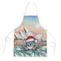 Australia Christmas Apron Koala Santa Sydney Opera House Watercolor - Aussie Hoodie