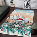 Australia Christmas Area Rug Koala Santa Sydney Opera House Watercolor - Aussie Hoodie