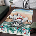 Australia Christmas Area Rug Koala Santa Sydney Opera House Watercolor - Aussie Hoodie