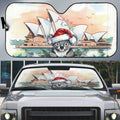Australia Christmas Auto Sun Shade Koala Santa Sydney Opera House Watercolor - Aussie Hoodie