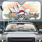 Australia Christmas Auto Sun Shade Koala Santa Sydney Opera House Watercolor - Aussie Hoodie