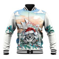 Australia Christmas Baseball Jacket Koala Santa Sydney Opera House Watercolor - Aussie Hoodie