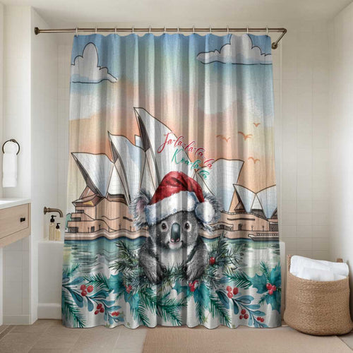 Australia Christmas Bathroom Set Koala Santa Sydney Opera House Watercolor - Aussie Hoodie