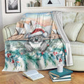 Australia Christmas Blanket Koala Santa Sydney Opera House Watercolor - Aussie Hoodie