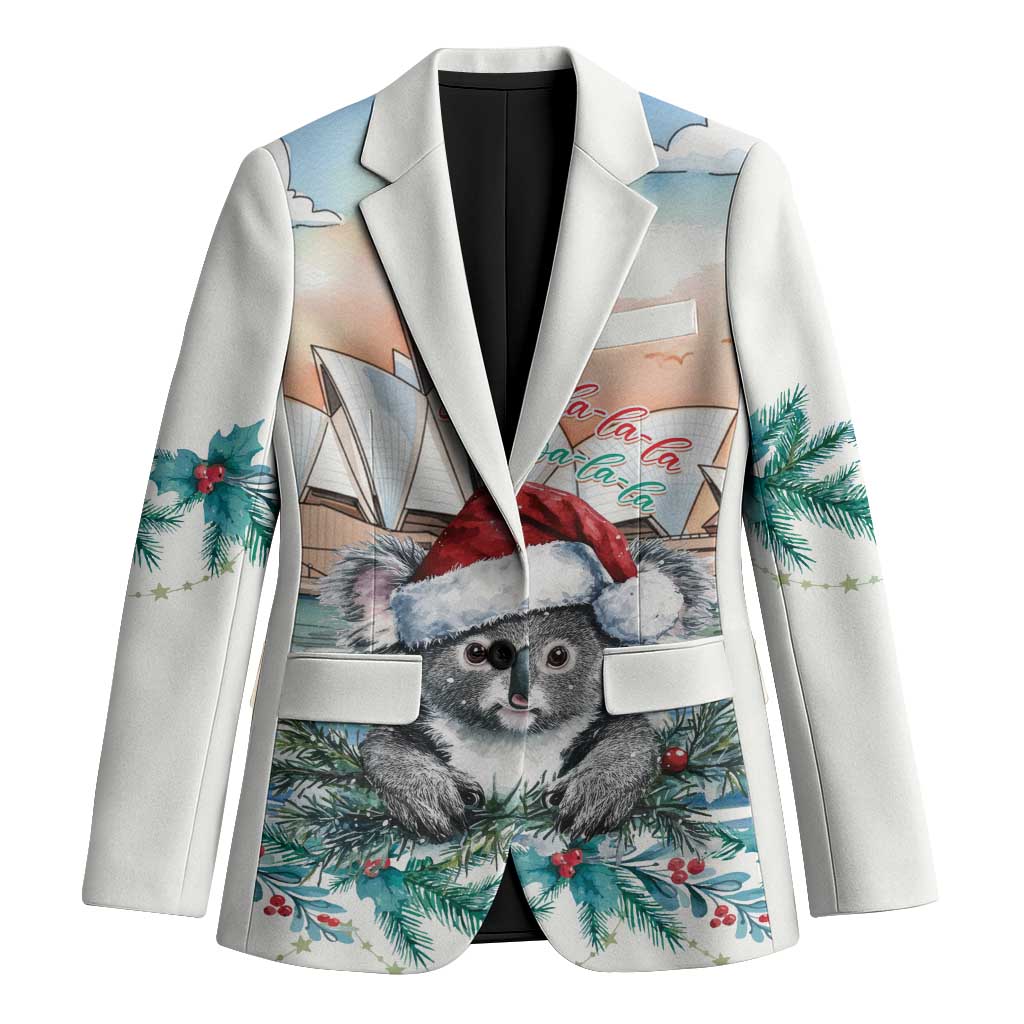 Australia Christmas Blazer Koala Santa Sydney Opera House Watercolor - Aussie Hoodie