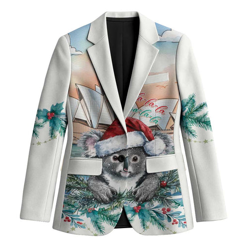 Australia Christmas Blazer Koala Santa Sydney Opera House Watercolor - Aussie Hoodie