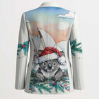 Australia Christmas Blazer Koala Santa Sydney Opera House Watercolor - Aussie Hoodie