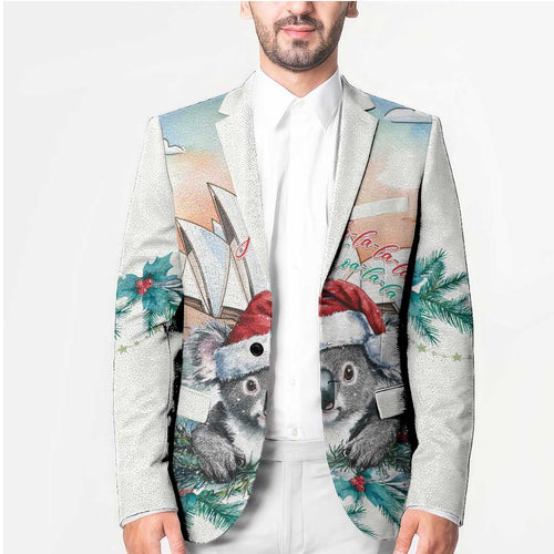 Australia Christmas Blazer Koala Santa Sydney Opera House Watercolor - Aussie Hoodie