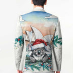 Australia Christmas Blazer Koala Santa Sydney Opera House Watercolor - Aussie Hoodie