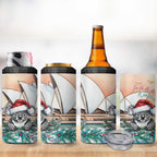Australia Christmas 4 in 1 Can Cooler Tumbler Koala Santa Sydney Opera House Watercolor - Aussie Hoodie