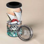 Australia Christmas 4 in 1 Can Cooler Tumbler Koala Santa Sydney Opera House Watercolor - Aussie Hoodie