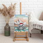 Australia Christmas Canvas Wall Art Koala Santa Sydney Opera House Watercolor - Aussie Hoodie