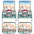 Australia Christmas Car Mats Koala Santa Sydney Opera House Watercolor - Aussie Hoodie