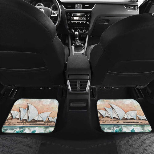 Australia Christmas Car Mats Koala Santa Sydney Opera House Watercolor - Aussie Hoodie