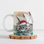 Australia Christmas Ceramic Mug Koala Santa Sydney Opera House Watercolor - Aussie Hoodie