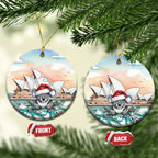 Australia Christmas Ceramic Ornament Koala Santa Sydney Opera House Watercolor - Aussie Hoodie