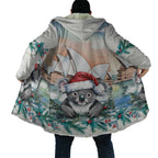 Australia Christmas Cloak Koala Santa Sydney Opera House Watercolor - Aussie Hoodie