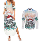Australia Christmas Couples Matching Summer Maxi Dress and Long Sleeve Button Shirt Koala Santa Sydney Opera House Watercolor - Aussie Hoodie