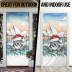 Australia Christmas Door Cover Koala Santa Sydney Opera House Watercolor - Aussie Hoodie