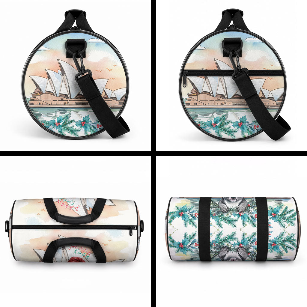 Australia Christmas Duffle Bag Koala Santa Sydney Opera House Watercolor