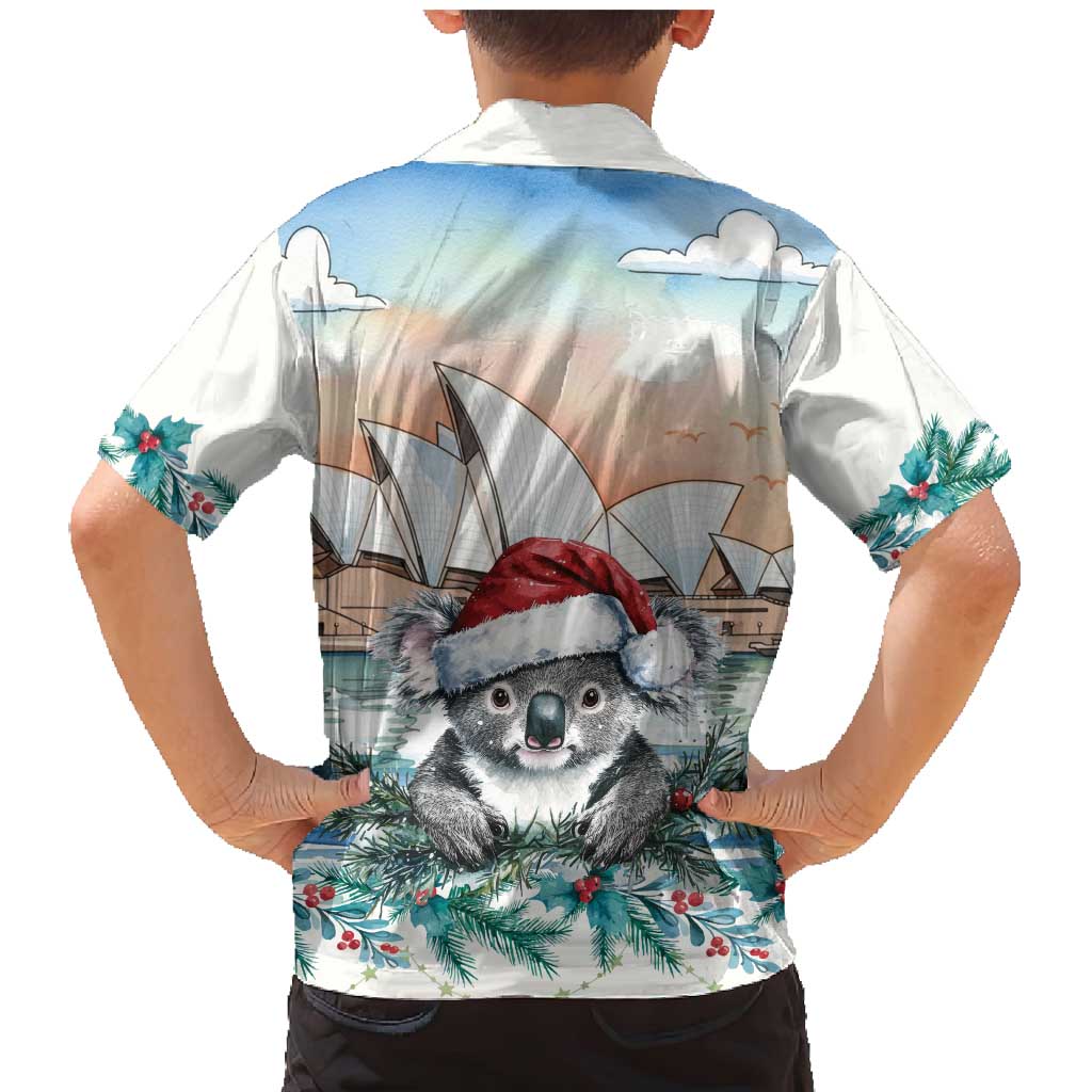 Australia Christmas Family Matching Mermaid Dress and Hawaiian Shirt Koala Santa Sydney Opera House Watercolor - Aussie Hoodie