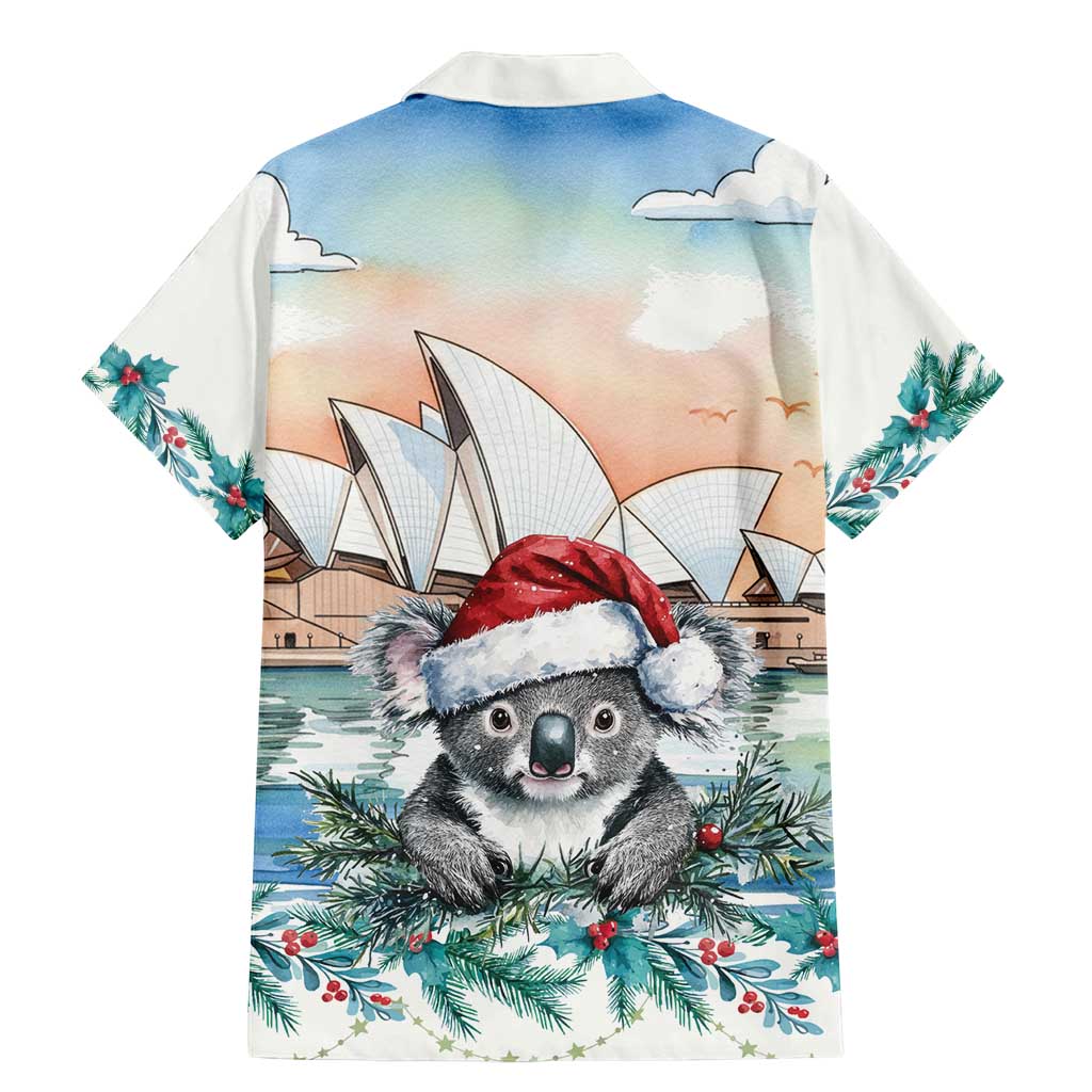 Australia Christmas Family Matching Mermaid Dress and Hawaiian Shirt Koala Santa Sydney Opera House Watercolor - Aussie Hoodie