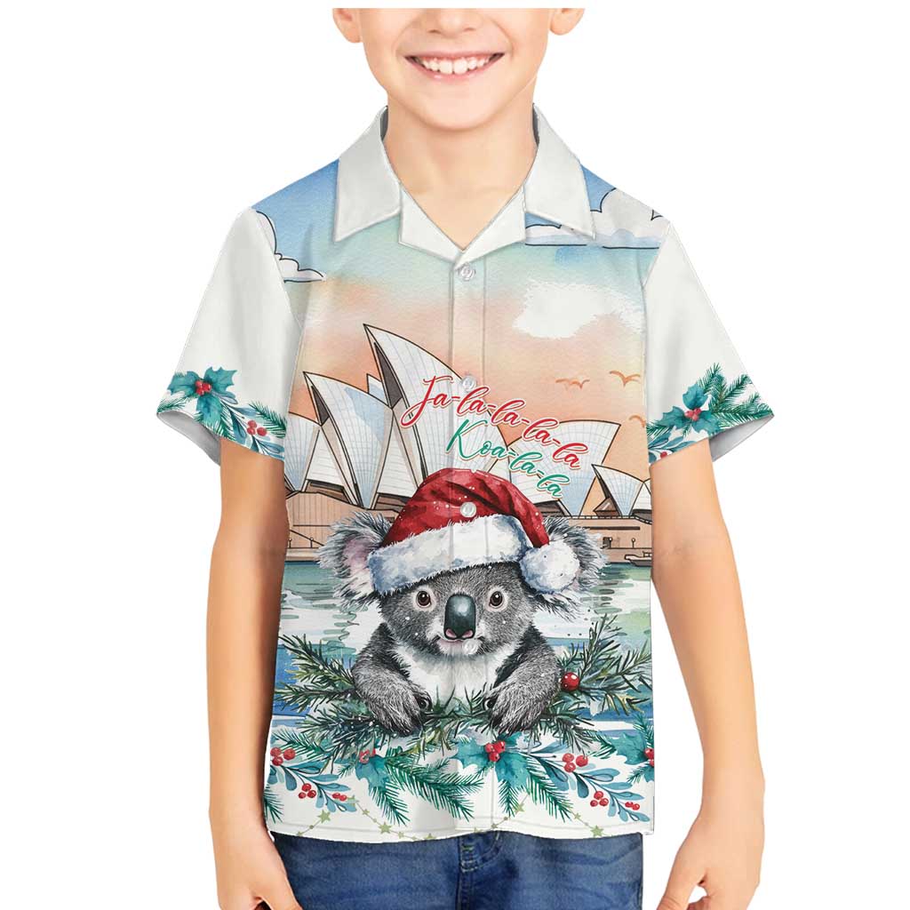 Australia Christmas Family Matching Mermaid Dress and Hawaiian Shirt Koala Santa Sydney Opera House Watercolor - Aussie Hoodie