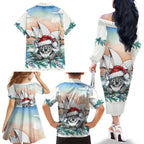 Australia Christmas Family Matching Off The Shoulder Long Sleeve Dress and Hawaiian Shirt Koala Santa Sydney Opera House Watercolor - Aussie Hoodie