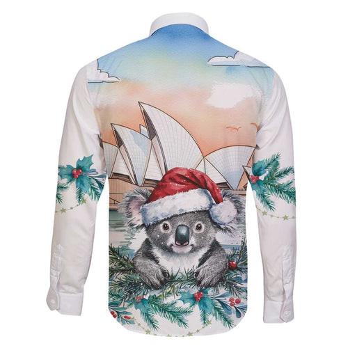 Australia Christmas Family Matching Off The Shoulder Long Sleeve Dress and Hawaiian Shirt Koala Santa Sydney Opera House Watercolor - Aussie Hoodie