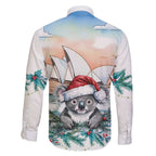 Australia Christmas Family Matching Off Shoulder Maxi Dress and Hawaiian Shirt Koala Santa Sydney Opera House Watercolor - Aussie Hoodie
