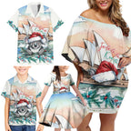 Australia Christmas Family Matching Off Shoulder Short Dress and Hawaiian Shirt Koala Santa Sydney Opera House Watercolor - Aussie Hoodie