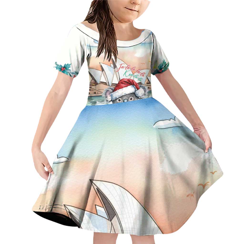 Australia Christmas Family Matching Off Shoulder Short Dress and Hawaiian Shirt Koala Santa Sydney Opera House Watercolor - Aussie Hoodie