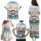 Australia Christmas Family Matching Puletasi and Hawaiian Shirt Koala Santa Sydney Opera House Watercolor - Aussie Hoodie