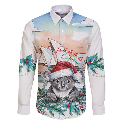 Australia Christmas Family Matching Short Sleeve Bodycon Dress and Hawaiian Shirt Koala Santa Sydney Opera House Watercolor - Aussie Hoodie