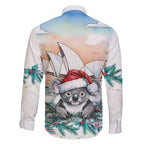 Australia Christmas Family Matching Short Sleeve Bodycon Dress and Hawaiian Shirt Koala Santa Sydney Opera House Watercolor - Aussie Hoodie