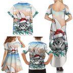Australia Christmas Family Matching Summer Maxi Dress and Hawaiian Shirt Koala Santa Sydney Opera House Watercolor - Aussie Hoodie