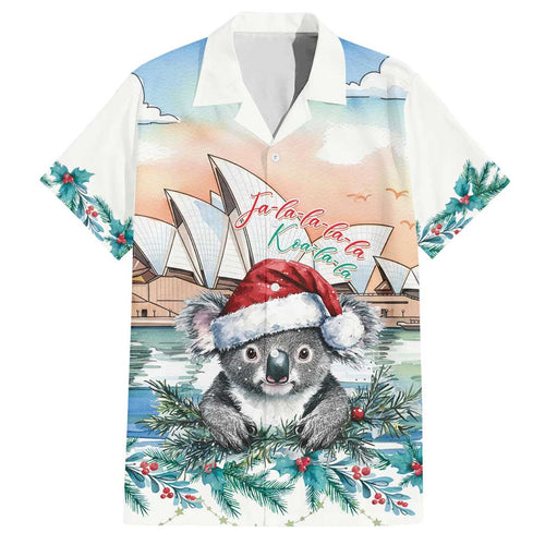 Australia Christmas Family Matching Summer Maxi Dress and Hawaiian Shirt Koala Santa Sydney Opera House Watercolor - Aussie Hoodie