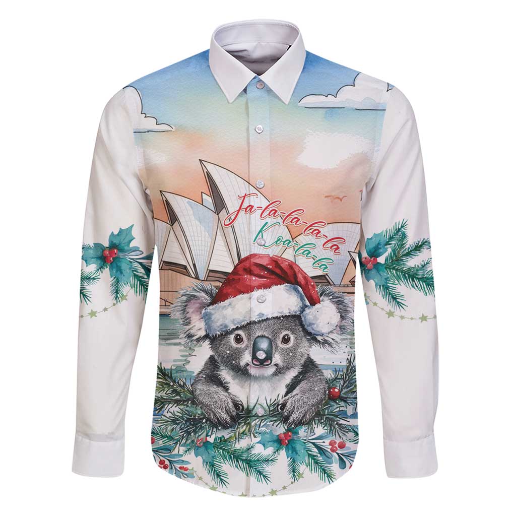 Australia Christmas Family Matching Summer Maxi Dress and Hawaiian Shirt Koala Santa Sydney Opera House Watercolor - Aussie Hoodie