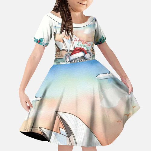 Australia Christmas Family Matching Tank Maxi Dress and Hawaiian Shirt Koala Santa Sydney Opera House Watercolor - Aussie Hoodie