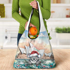 Australia Christmas Grocery Bag Koala Santa Sydney Opera House Watercolor - Aussie Hoodie
