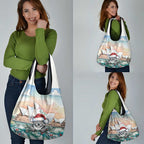 Australia Christmas Grocery Bag Koala Santa Sydney Opera House Watercolor - Aussie Hoodie