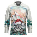 Australia Christmas Hockey Jersey Koala Santa Sydney Opera House Watercolor - Aussie Hoodie