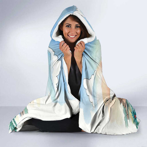 Australia Christmas Hooded Blanket Koala Santa Sydney Opera House Watercolor - Aussie Hoodie