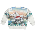 Australia Christmas Kid Ugly Christmas Sweater Koala Santa Sydney Opera House Watercolor - Aussie Hoodie