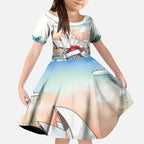 Australia Christmas Kid Short Sleeve Dress Koala Santa Sydney Opera House Watercolor - Aussie Hoodie