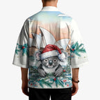 Australia Christmas Kimono Koala Santa Sydney Opera House Watercolor - Aussie Hoodie