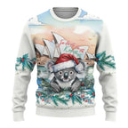 Australia Christmas Ugly Christmas Sweater Koala Santa Sydney Opera House Watercolor - Aussie Hoodie